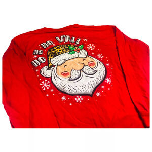 Southern Y'all Christmas in the South Red Santa Long Sleeve T Shirt Medium